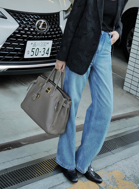 土耳其牛仔BOSSA系列 自留高腰中蓝色牛仔裤