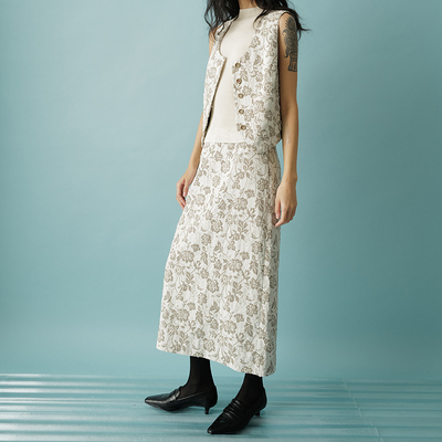 设计师原创双面提花半裙