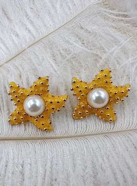 海洋动物耳饰百搭街拍气质潮人快乐星海星耳钉无耳洞耳夹【C410】