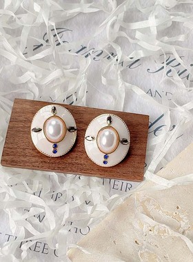 白色滴油配旗袍精致秀气耳饰女气质新款银针小众耳饰【B276】