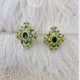 复古欧美绿色耳钉气质古典宫廷风高级感小众轻奢耳环耳饰 C054