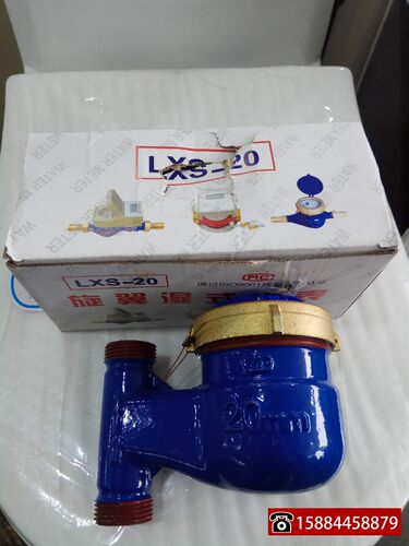 立式全铁水表旋翼数字水表自来水冷水表家用4分6分1寸接头DN1520