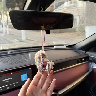 小马车挂件布艺挂绳式后视镜装饰品可爱梦幻氛围感高颜值汽车挂饰