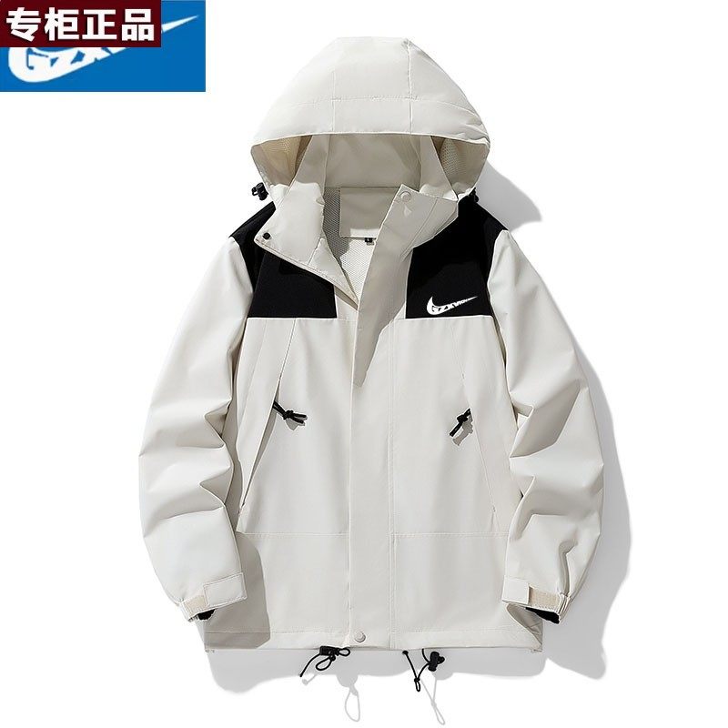 奥莱官网旗舰店唯品会 品牌外套男春秋季休闲连帽夹克衫男女防风