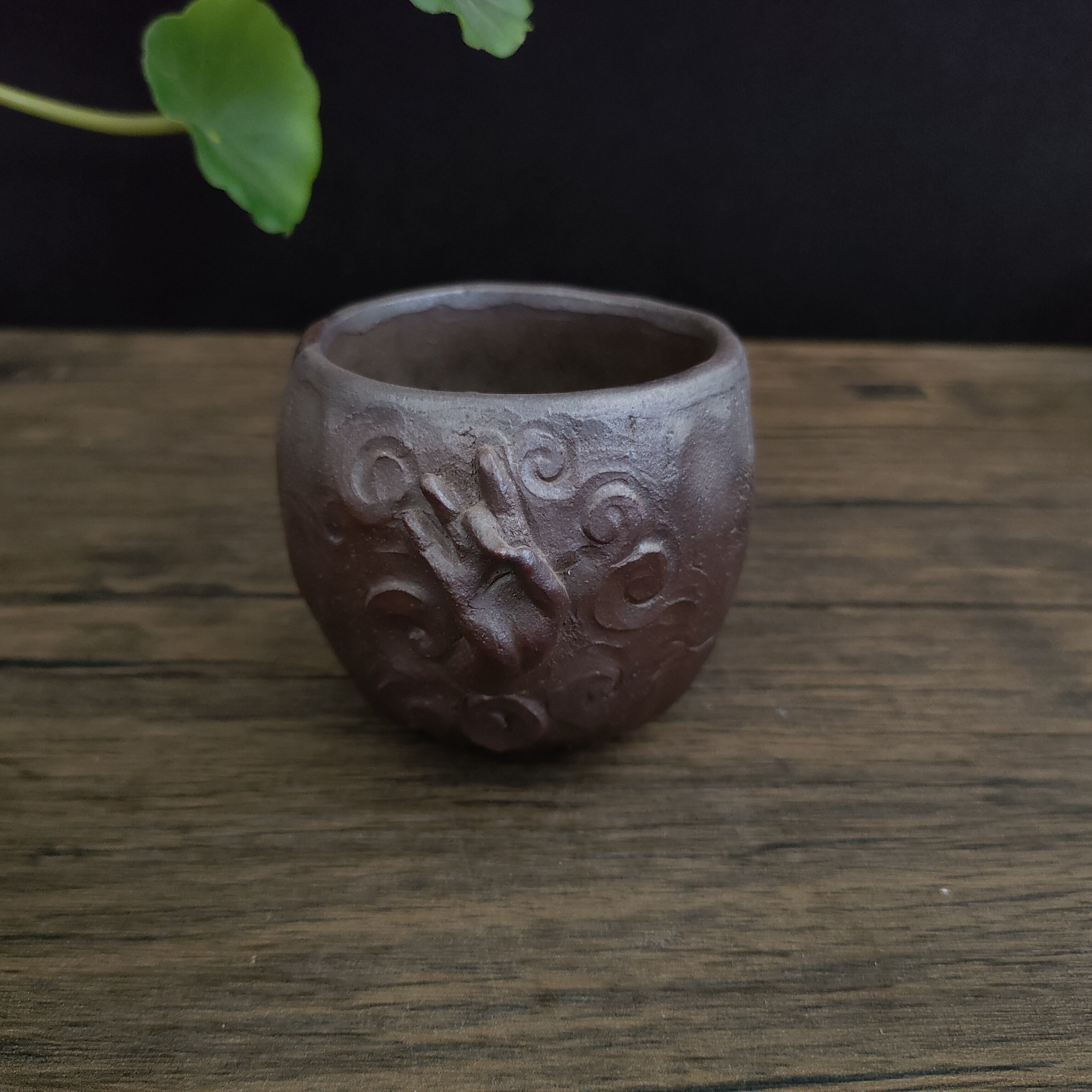 松木柴烧手工杯品茗杯主人杯手捏杯个性茶杯陶瓷杯单杯复古茶具