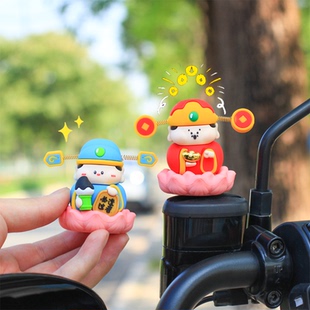 财神爷电动车装饰摆件摩托车贴卡通可爱女祝福创意电瓶车送人礼物