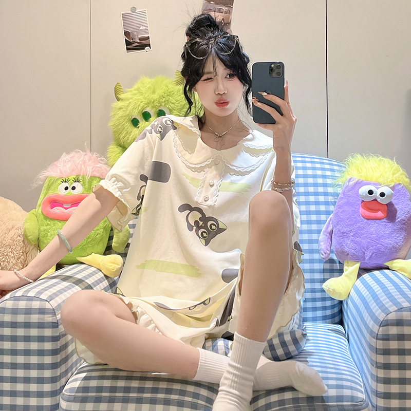 加肥加大码短袖短裤套装