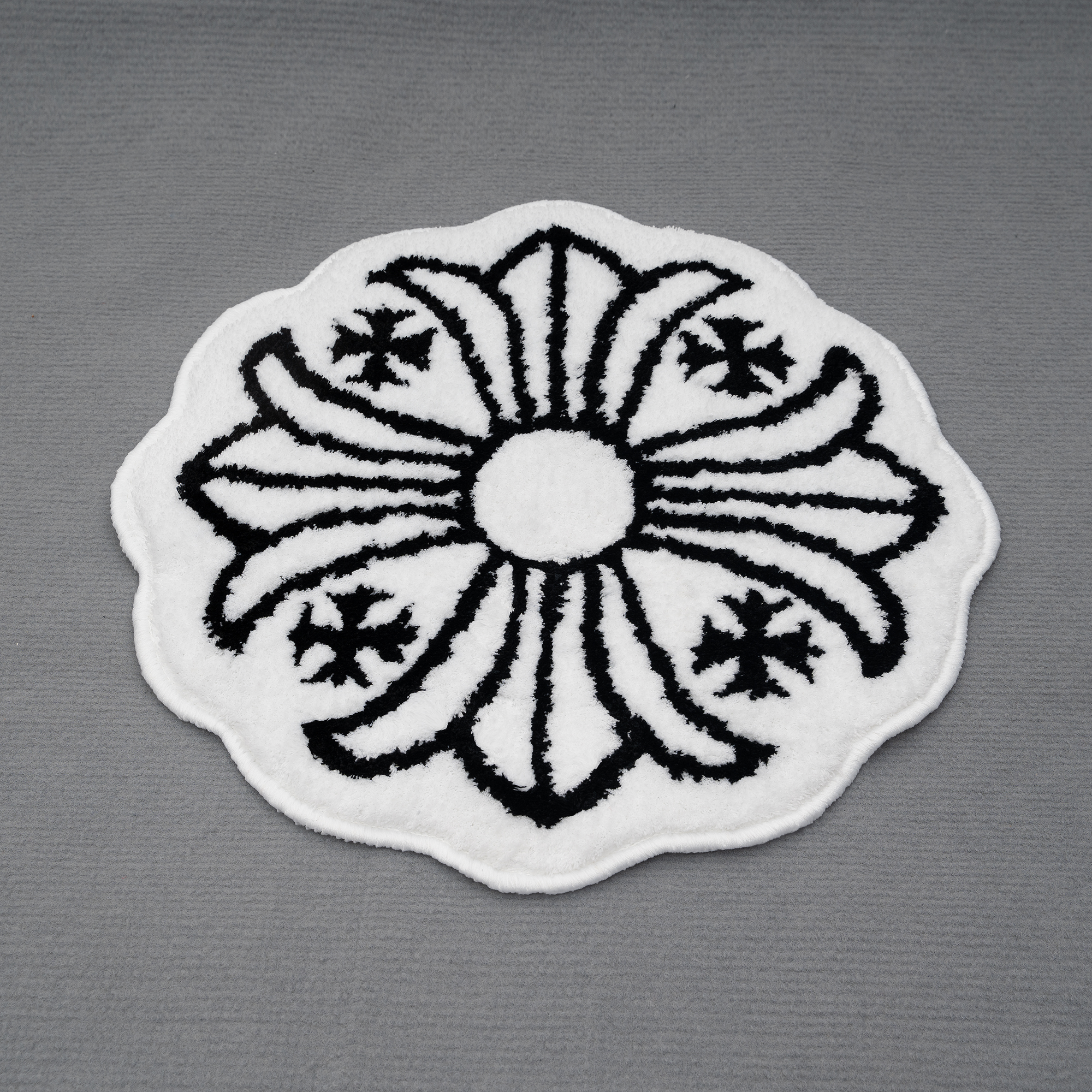 日本潮流品牌针织簇绒毛绒地毯克罗花艺心类卧室现代简约地垫坐垫