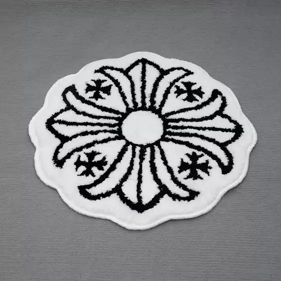 Japanese Trendy Brand Knitted Tufted Plush Carpet with Floral Design for Bedroom, Modern Minimalist Floor Mat and Cushion