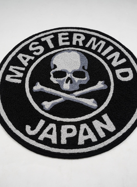 mastermind japan MMJ黑灰骷髅头地 地垫坐垫防滑垫tufting植绒