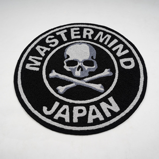 mastermind 地垫坐垫防滑垫tufting植绒 japan MMJ黑灰骷髅头地