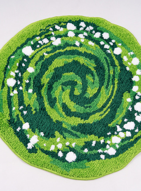 瑞克和莫蒂Rick and Morty传送门簇绒/刺绣地毯坐垫客厅卧室地垫