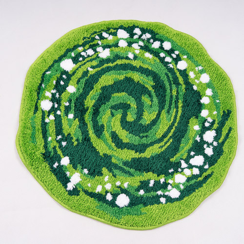 经典瑞克绿和莫蒂绿色传送门地毯