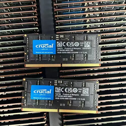 英睿达CT16G56C46S5 16G DDR5-5600 SODIMM 1.1V CL46笔记本内存