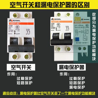 DZ47家用真空保护器空开断路器空气开关1p2p3p4p10a20a32a63a125a