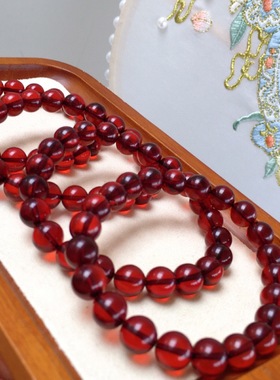 天然血珀单圈手链女款百搭无杂裂