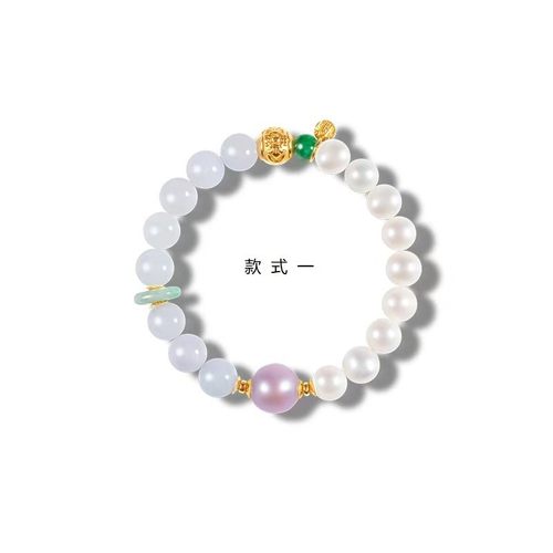 天然缅甸翡翠淡水珍珠手串高级感