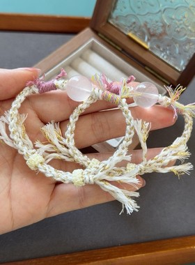 纯手工藏式手绳民族风粉晶饰品