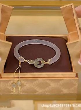 新中式环环相扣手镯闺蜜轻奢高颜值小众设计ins百搭简约古中国风