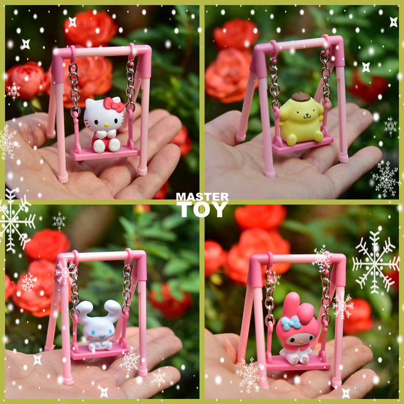 扭蛋可爱卡通荡秋千摆件