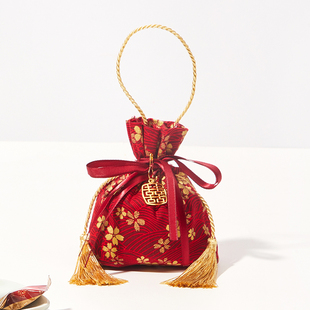 新中式成品喜糖礼盒高级福袋结婚喜糖袋包装好的婚礼伴手礼袋含糖