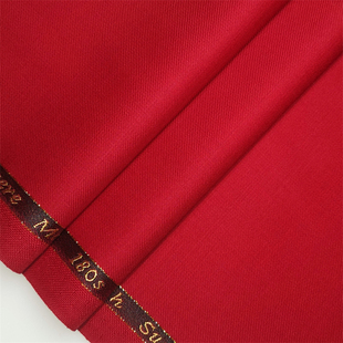 红色精纺西装面料毛料布料 西服布料 西装西裤职业装私人定制面料