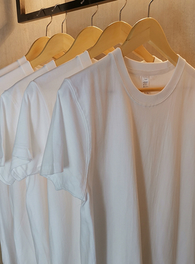 （买一送一）270g出口重磅纯棉男士t恤短袖加厚打底衫2024新款