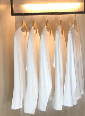 （买一送一）210g新疆棉重磅纯棉长袖T恤宽松男女打底衫正肩上衣