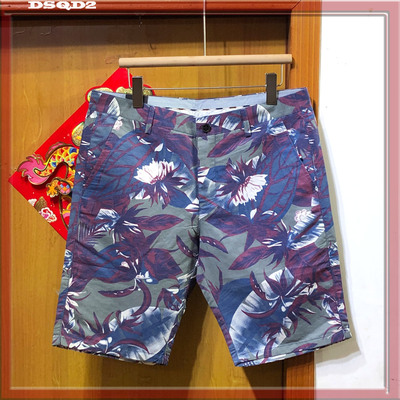 花裤五分裤直筒印花纯棉休闲裤男