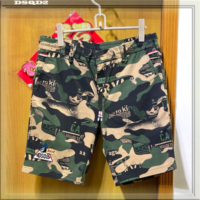 花裤五分裤直筒印花纯棉休闲裤男