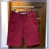 男士 绿色中裤 2025新款 五分裤 休闲短裤 半裤 纯棉修身 夏外穿纯色工装