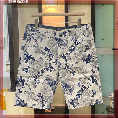 花裤五分裤直筒印花纯棉休闲裤男