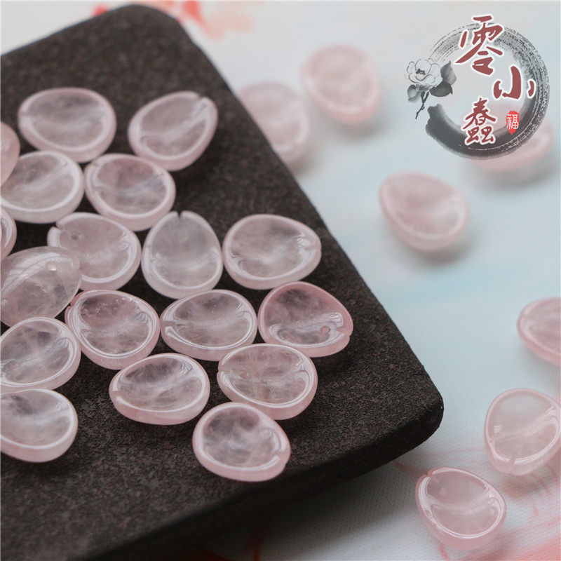 ZERO LITTLE STUPID NATURAL NO OPTIMIZATION PINK CRYSTAL SMALL PLUM PETALS 10*12MM BOWL FLOWER EARRINGS PENDANT DIY ACCESSORIES