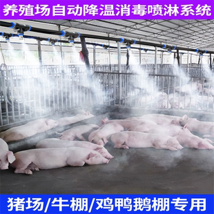 养殖场降温加湿雾化系统羊圈牛棚消毒除尘雾化微雾喷淋套装