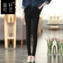 Quần legging dài màu đen nữ mặc quần cạp cao cạp cao chân nhỏ 2019 xuân hè mới cao siêu dài - Khởi động cắt quần lót nữ