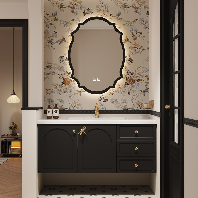 法式复古浴室柜实木烤漆卫生间洗脸洗手盆柜组合陶瓷一体盆卫浴柜,家装主材,浴室柜组合,淘宝优惠券,粉丝福利购,淘宝优惠卷