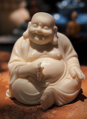 提珠欢喜弥勒佛茶室空间禅意摆件