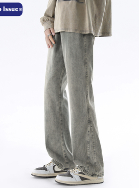 WASSUP ISSUE美式牛仔裤男款夏季潮牌高街复古修身微喇休闲裤子男