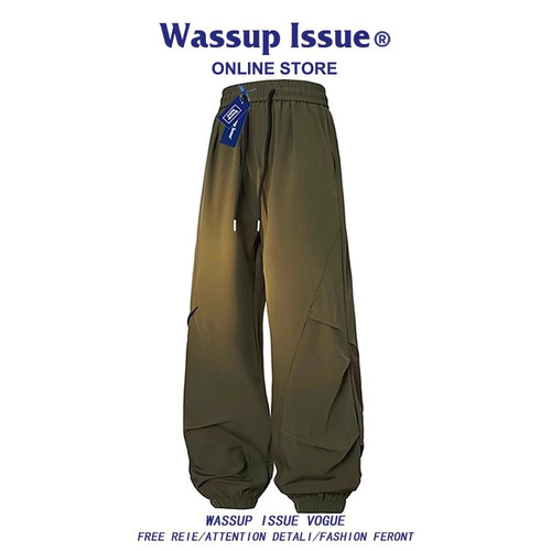 WASSUP ISSUE美式登山冲锋伞兵裤男款夏季防风休闲束脚工装裤子男