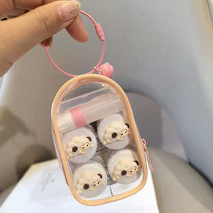 铃铛小羊～近视隐形眼镜盒两个装可爱便携旅行透明收纳包美瞳盒子