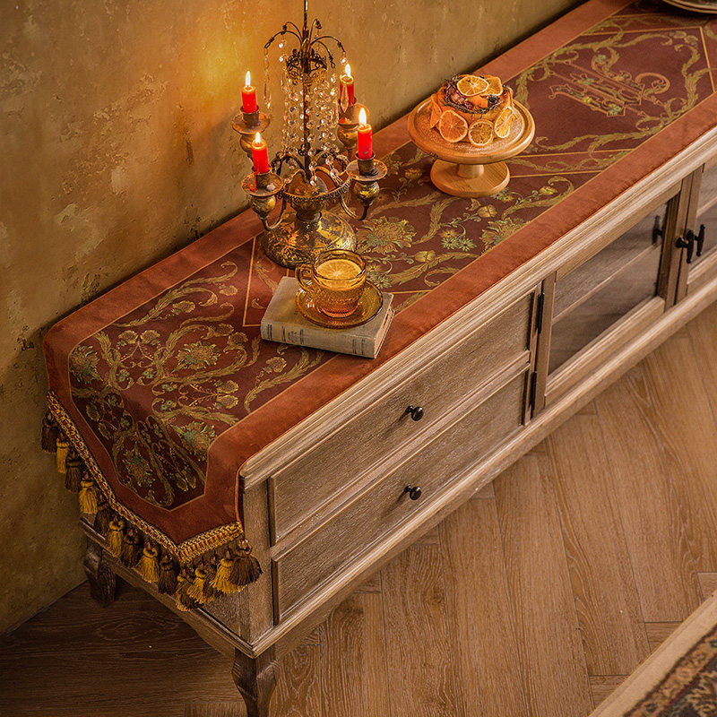 范居态度莉娜复古欧式电视柜桌布酒柜玄关柜鞋柜盖布长条装饰餐布,居家布艺,桌布,淘宝优惠券,粉丝福利购,淘宝优惠卷