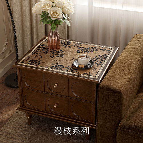 范居态度皮革床头柜垫中古风皮革