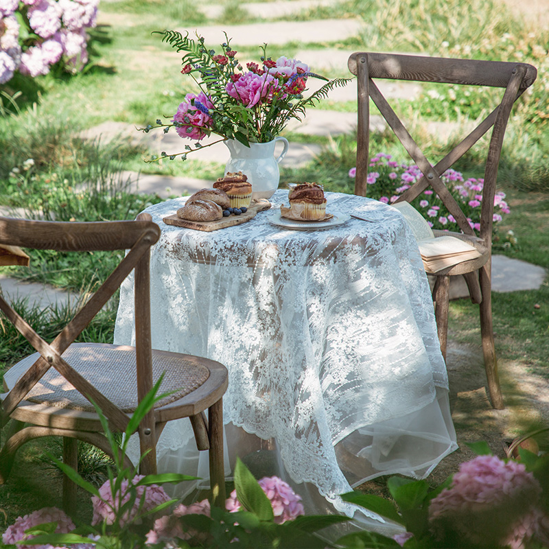 范居态度野玫瑰法式ins蕾丝桌布