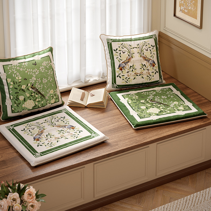 范居态度茶屿短毛绒新中式椅垫