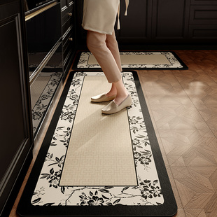 范居态度墨枝中古风厨房吸水地垫免清洗脚垫硅藻泥防滑地毯可裁剪