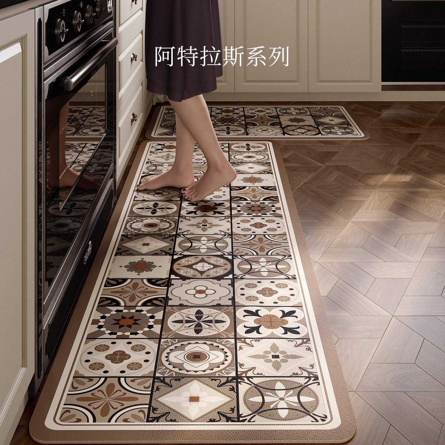 阿特拉斯厨房地垫棕色长条防水防油地面保护垫可擦免洗防滑脚垫,居家布艺,厨房地垫,淘宝优惠券,粉丝福利购,淘宝优惠卷