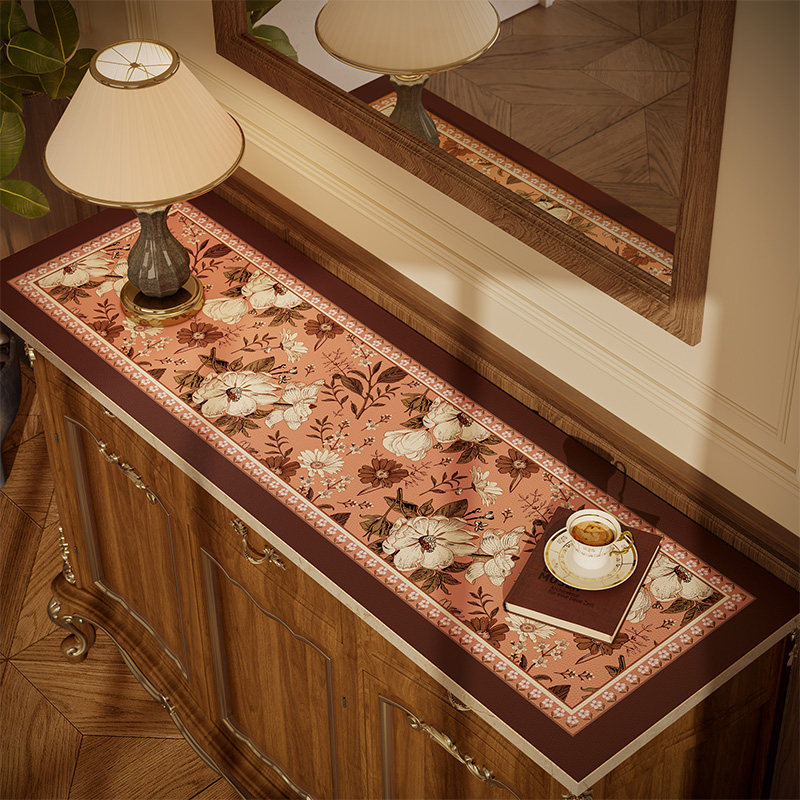 范居态度秋颜美式皮革桌垫电视柜化妆台防水梳妆台书桌垫高级感,居家布艺,桌布,淘宝优惠券,粉丝福利购,淘宝优惠卷