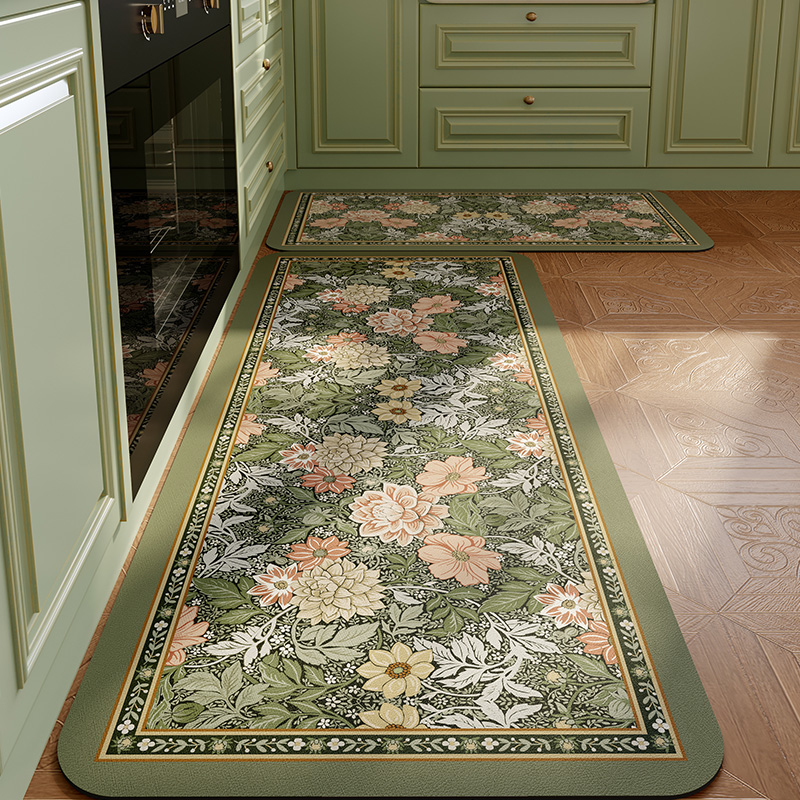 范居态度厨房地垫吸水皮革美式