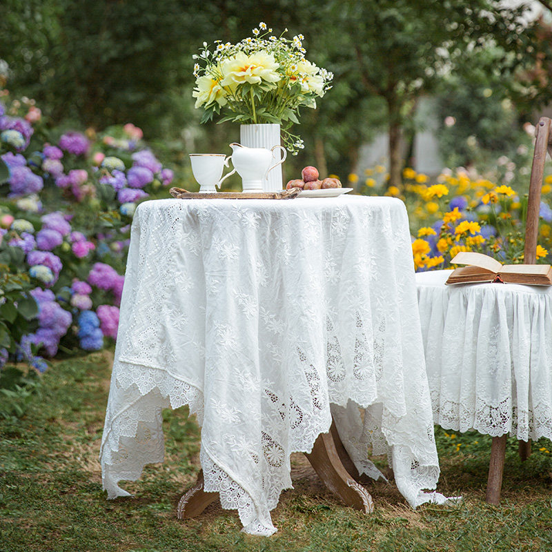 范居态度伊芙法式白色蕾丝桌布高级感北欧台布野餐布圆桌盖布方形,居家布艺,桌布,淘宝优惠券,粉丝福利购,淘宝优惠卷