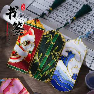 免掐丝珐琅画书签diy材料包手工制作景泰蓝书签重阳节团建活动